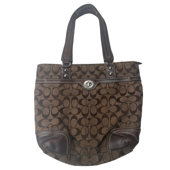 Coach Hampton Signature Handbag - Picture 1 of 5